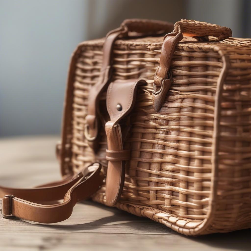 Wicker Walker Basket-Weave Micro Satchel