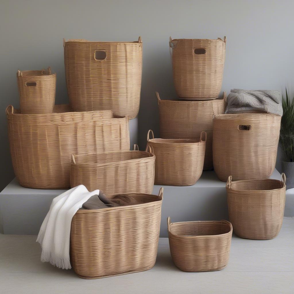 Various sizes of y weave baskets