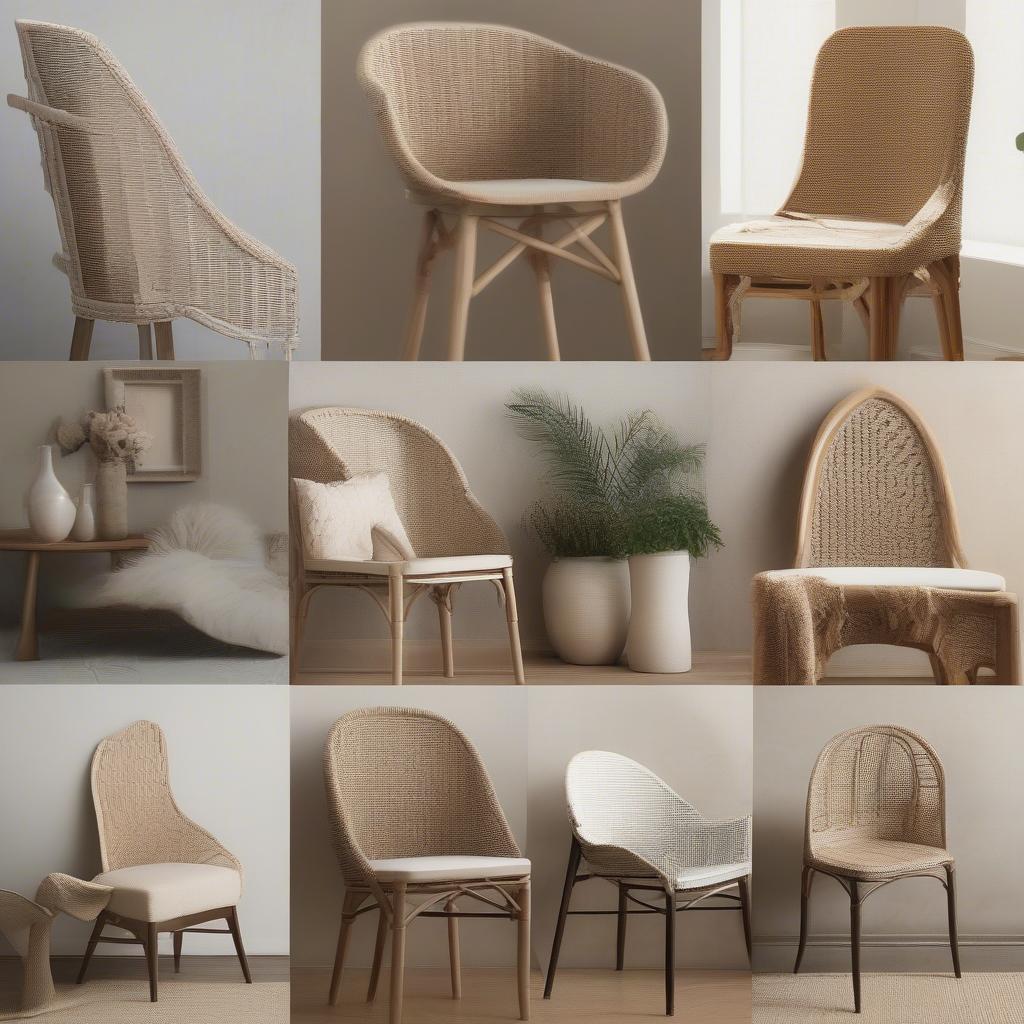 Weave Chair Backs in Different Interior Settings