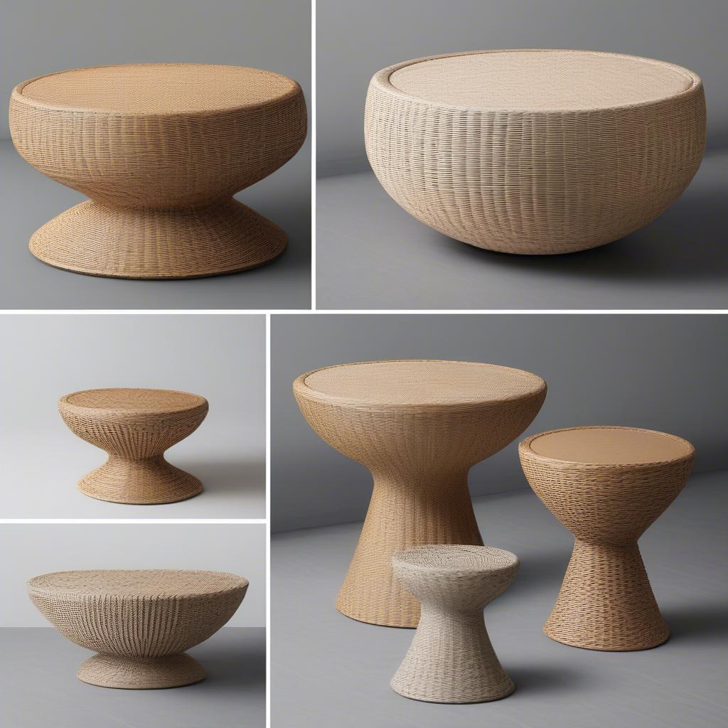 Different Sizes and Shapes of Weave Side Tables