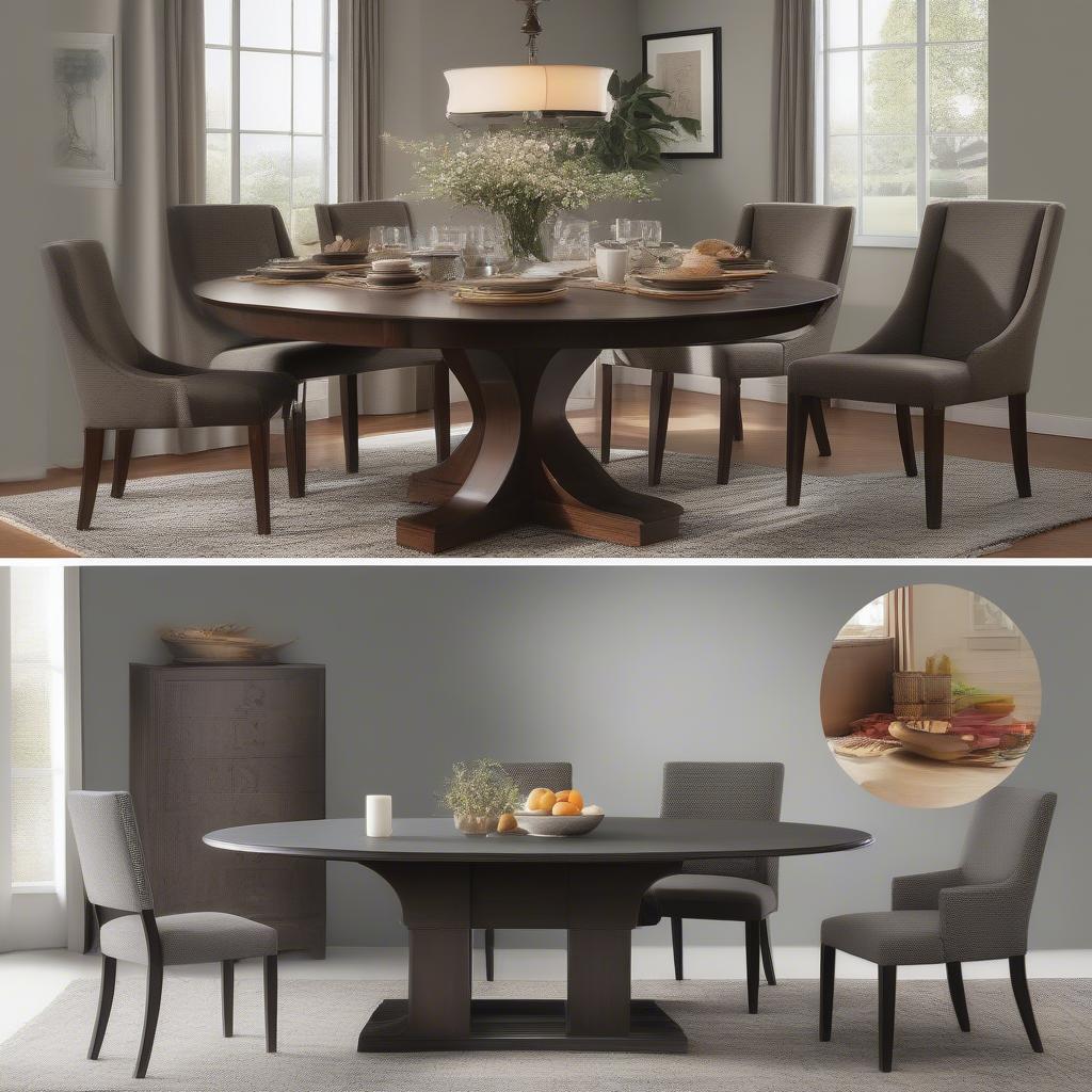 Weaver Dark Dining Table Sizes and Shapes