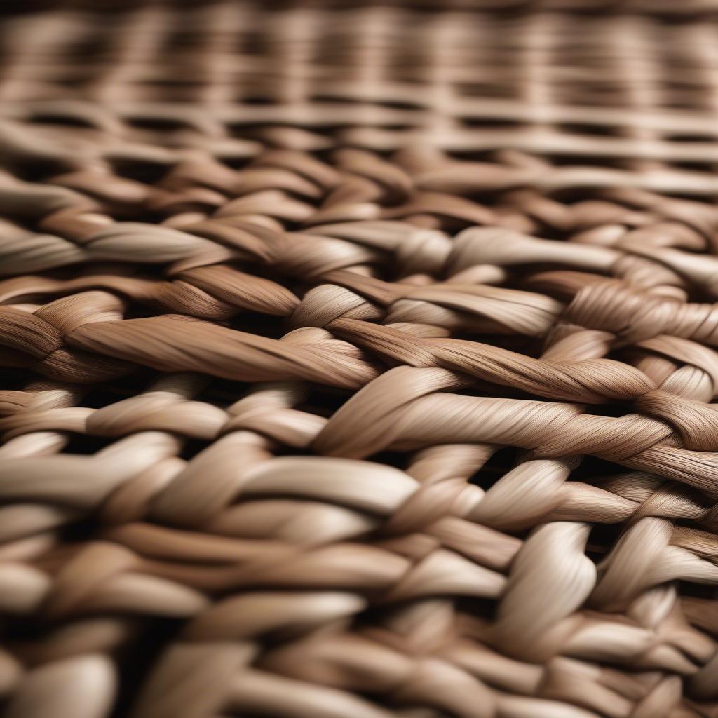 Close-up view of the intricate woven pattern on the Weaver II dining table