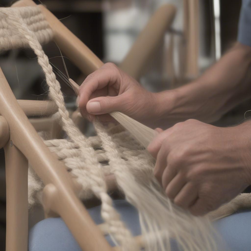 Weaving a New Chair Seat with Rope