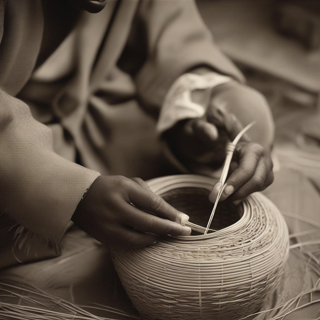 Weaving an Elephant Grass Basket