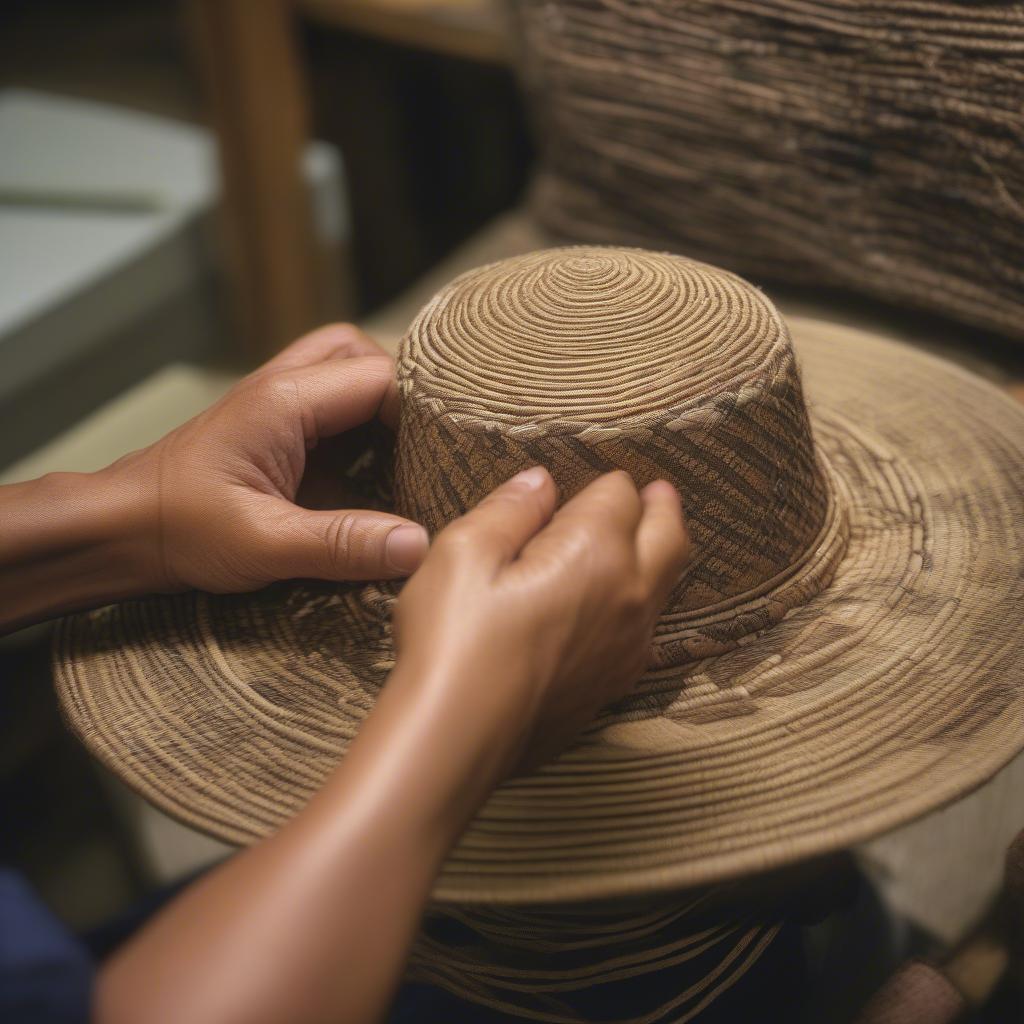 Weaving a Guam Hat Using Traditional Techniques