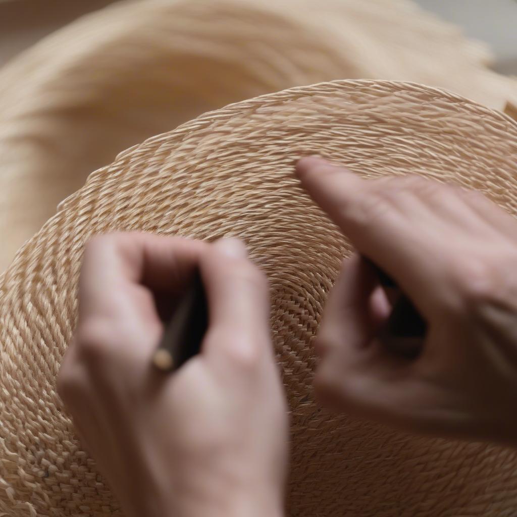 Weaving a Hat Top Using the Spiral Technique