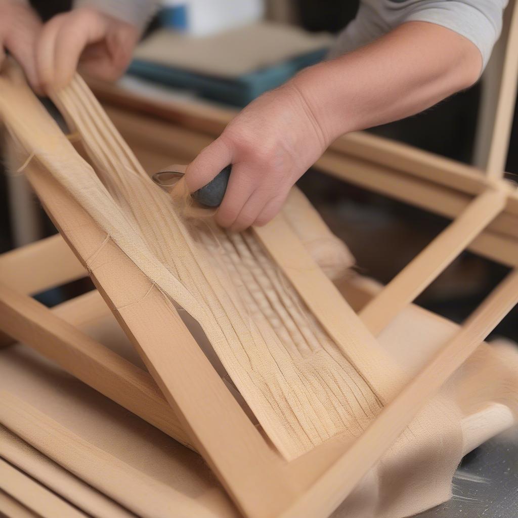 Preparing the Frame for Weaving an Outdoor Chair