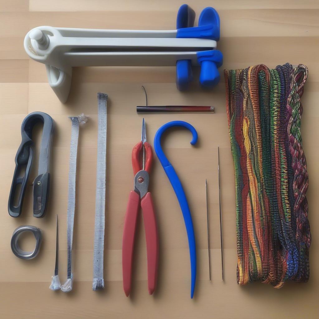 Preparing Paracord and Tools for Weaving a Chair Seat