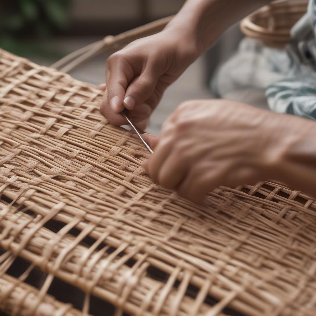 Weaving Patio Chair Seat with Natural Fibers