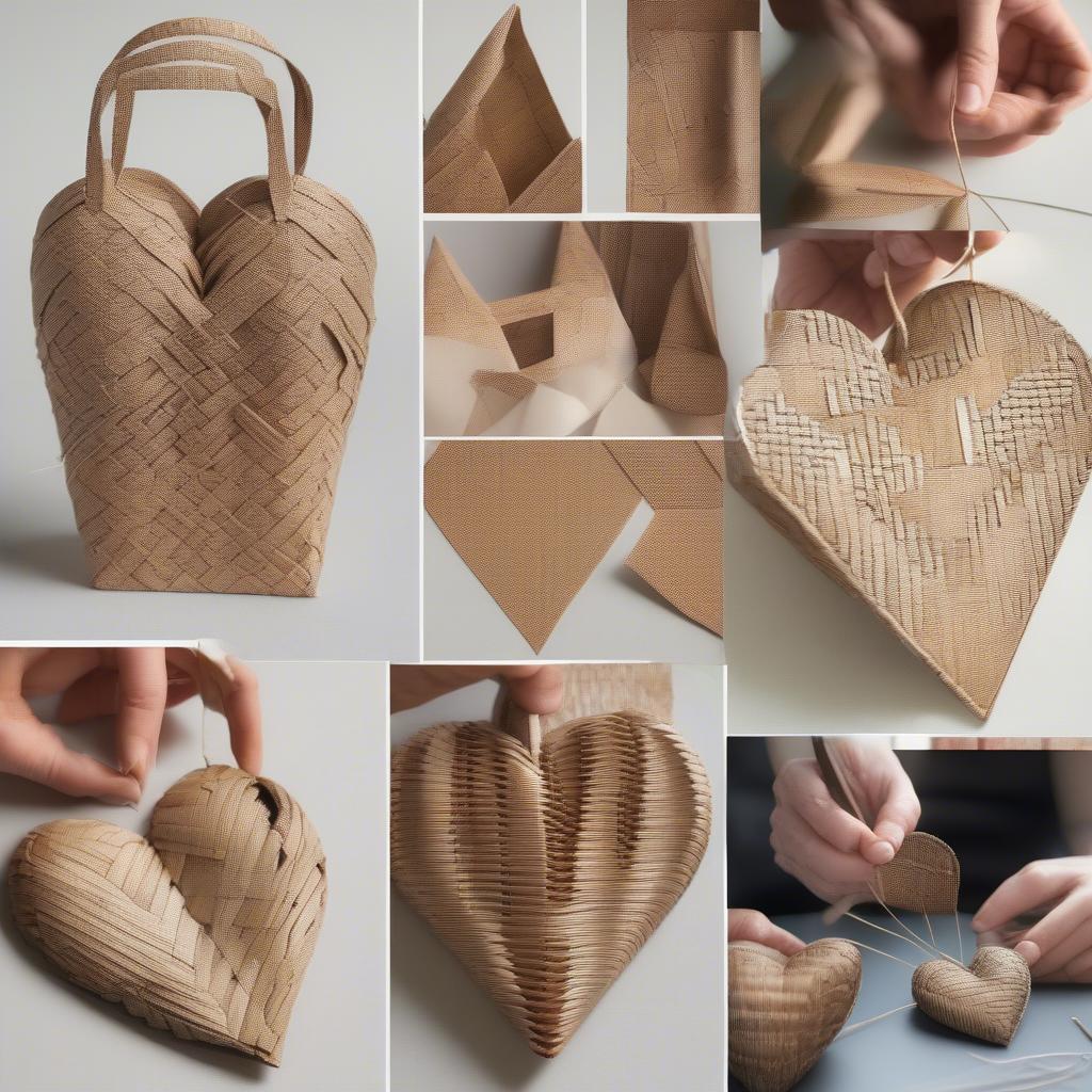 Different Weaving Techniques for Paper Heart Bags