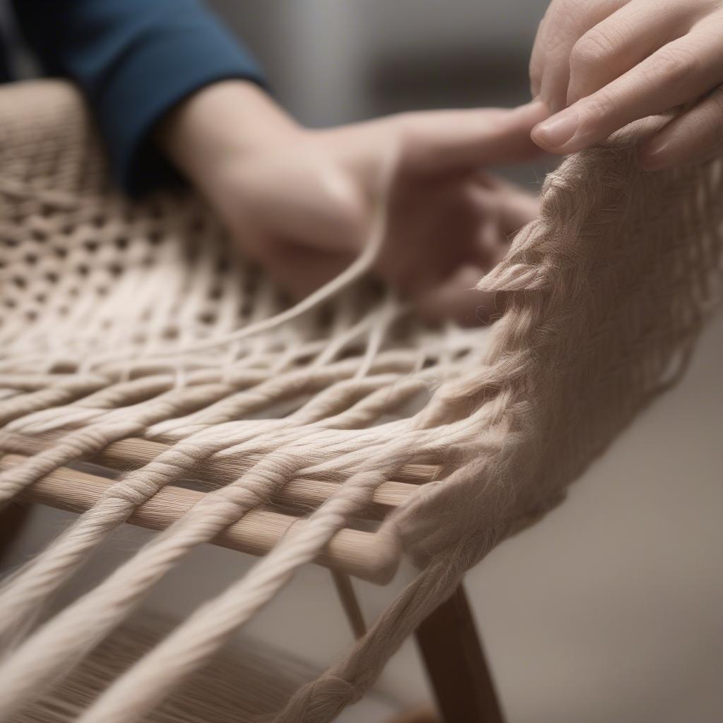 Weaving the Chair Seat with Cord