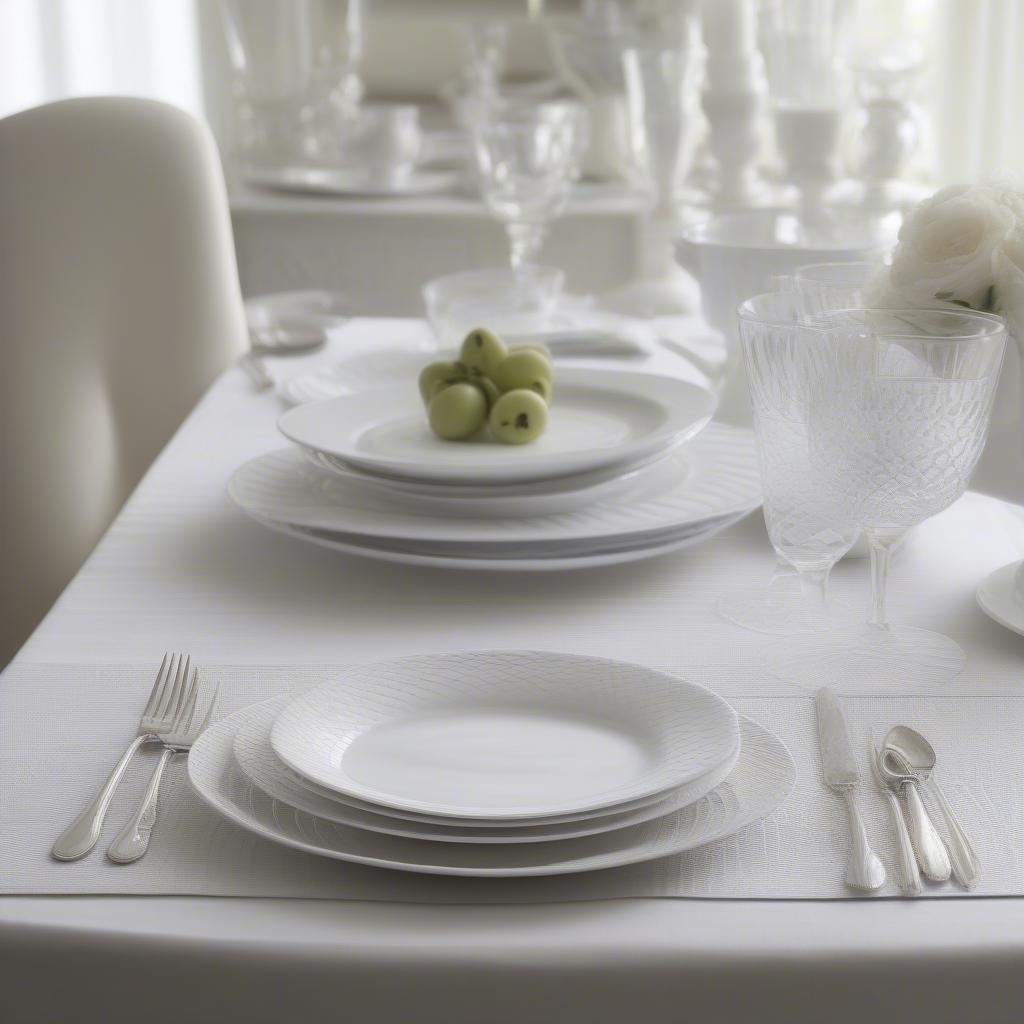 Wedgwood Nantucket Basket Weave Plates on a Table