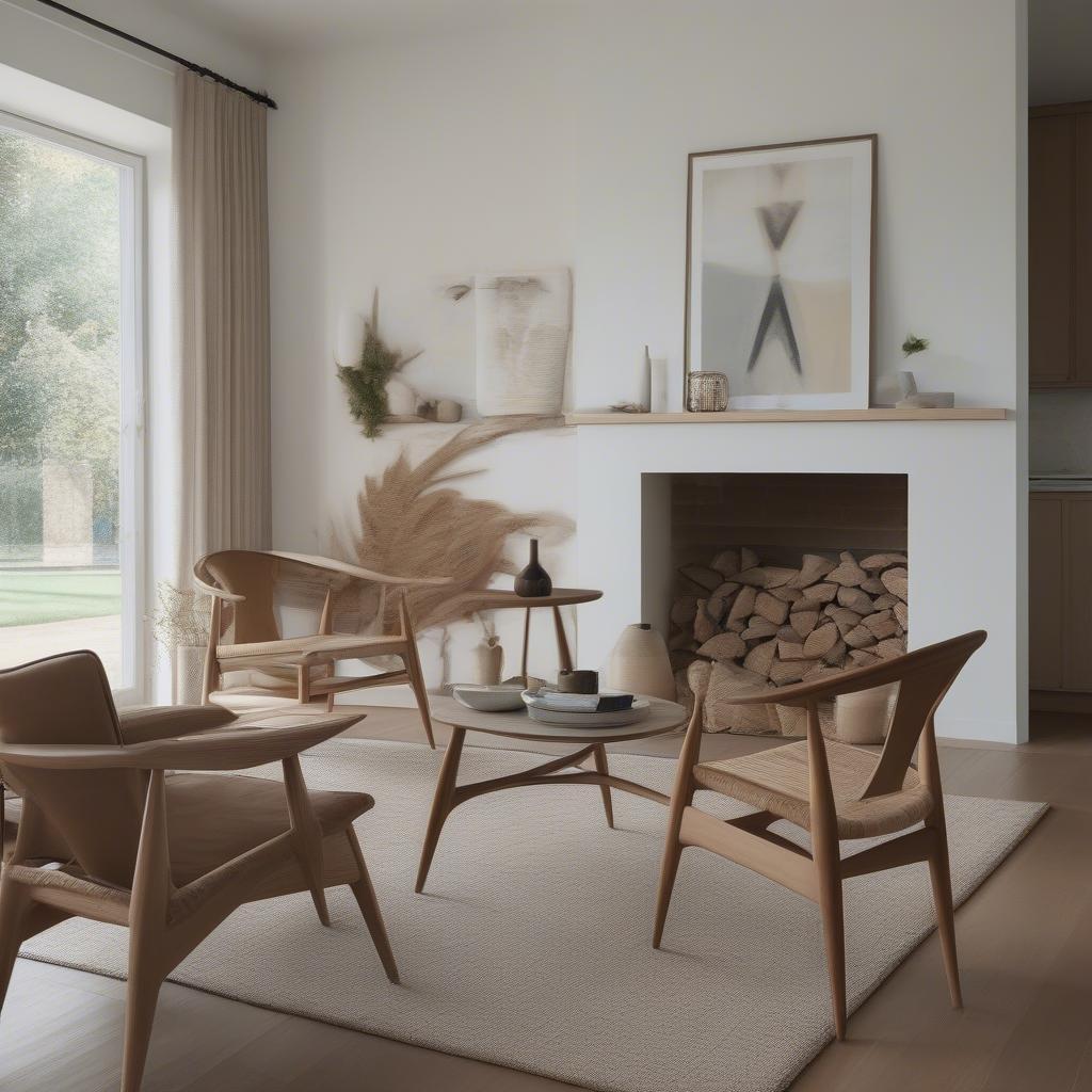 Wegner Wishbone Chair in Living Room Setting