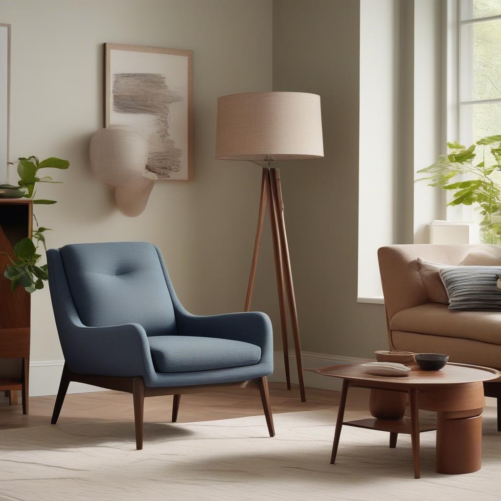 West Elm Lucas Chair in Living Room Setting