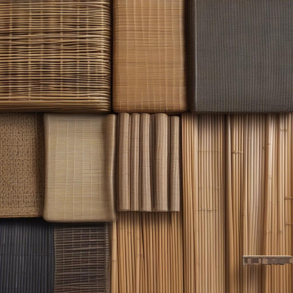 Comparison of wicker, rattan, and bamboo materials used in chair making.