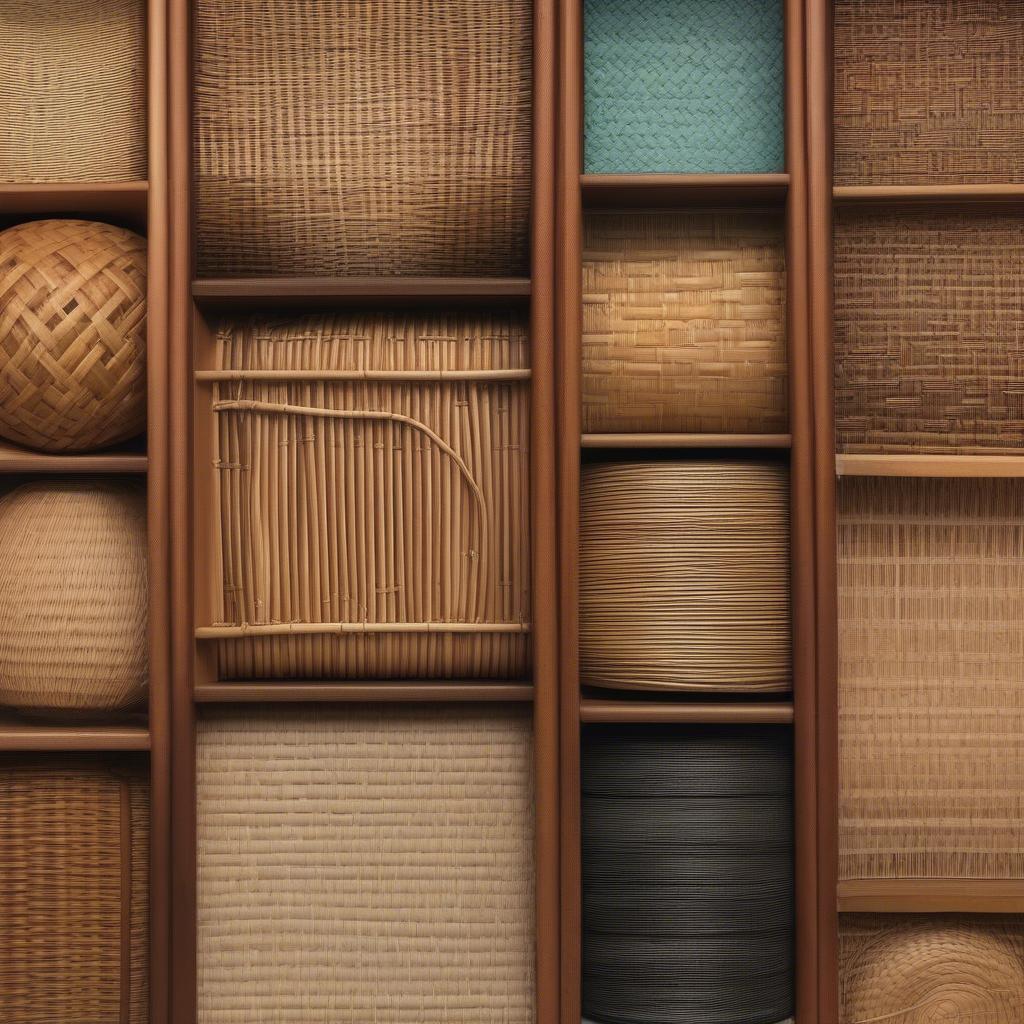 Various materials used for wicker furniture repair in Mumbai.