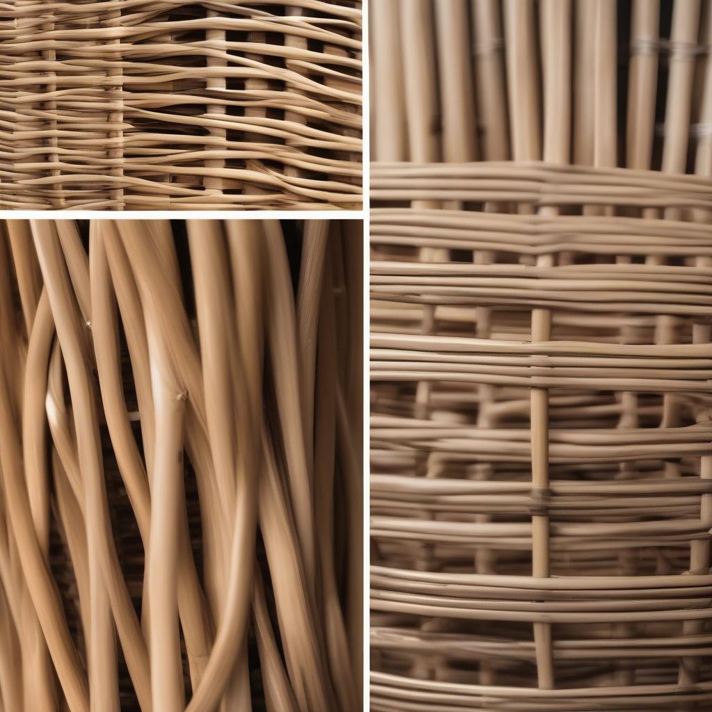 Side-by-side comparison of wicker and rattan materials