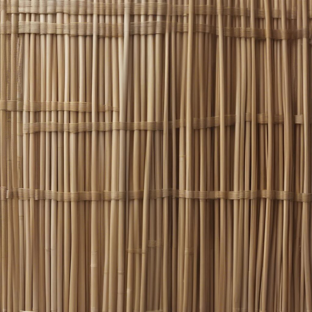 Side-by-side comparison of wicker and rattan materials used in basket weaving, highlighting their distinct textures and colors.