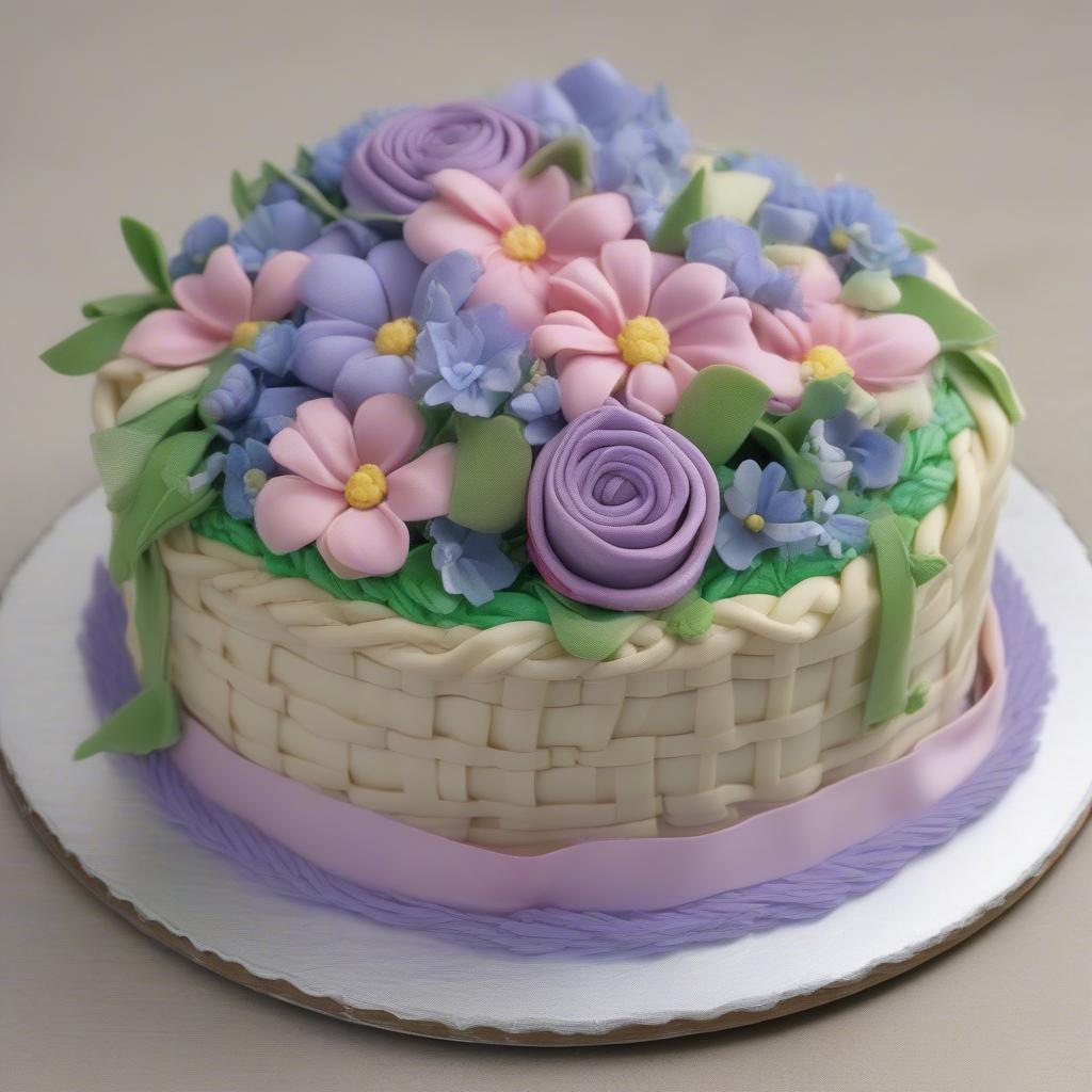 Finished Wilton Basket Weave Cake