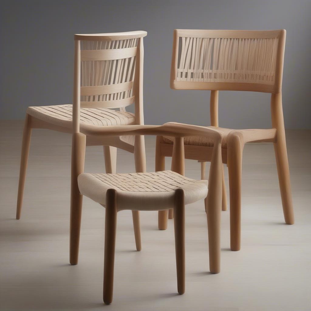 Different Styles of Wood Slat Weave Dining Chairs