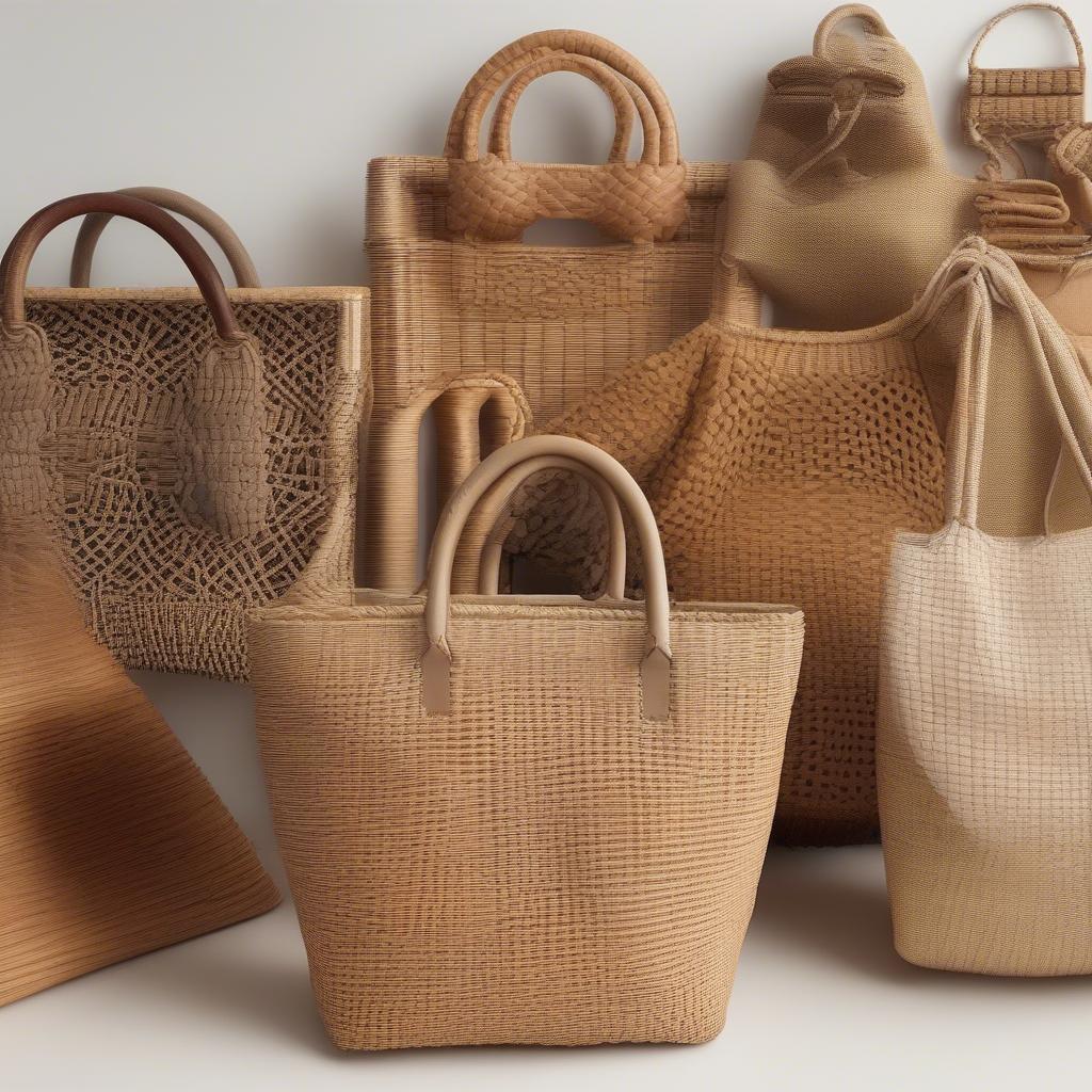 Woven Bags Crafted from Natural Fibers like Rattan and Wicker