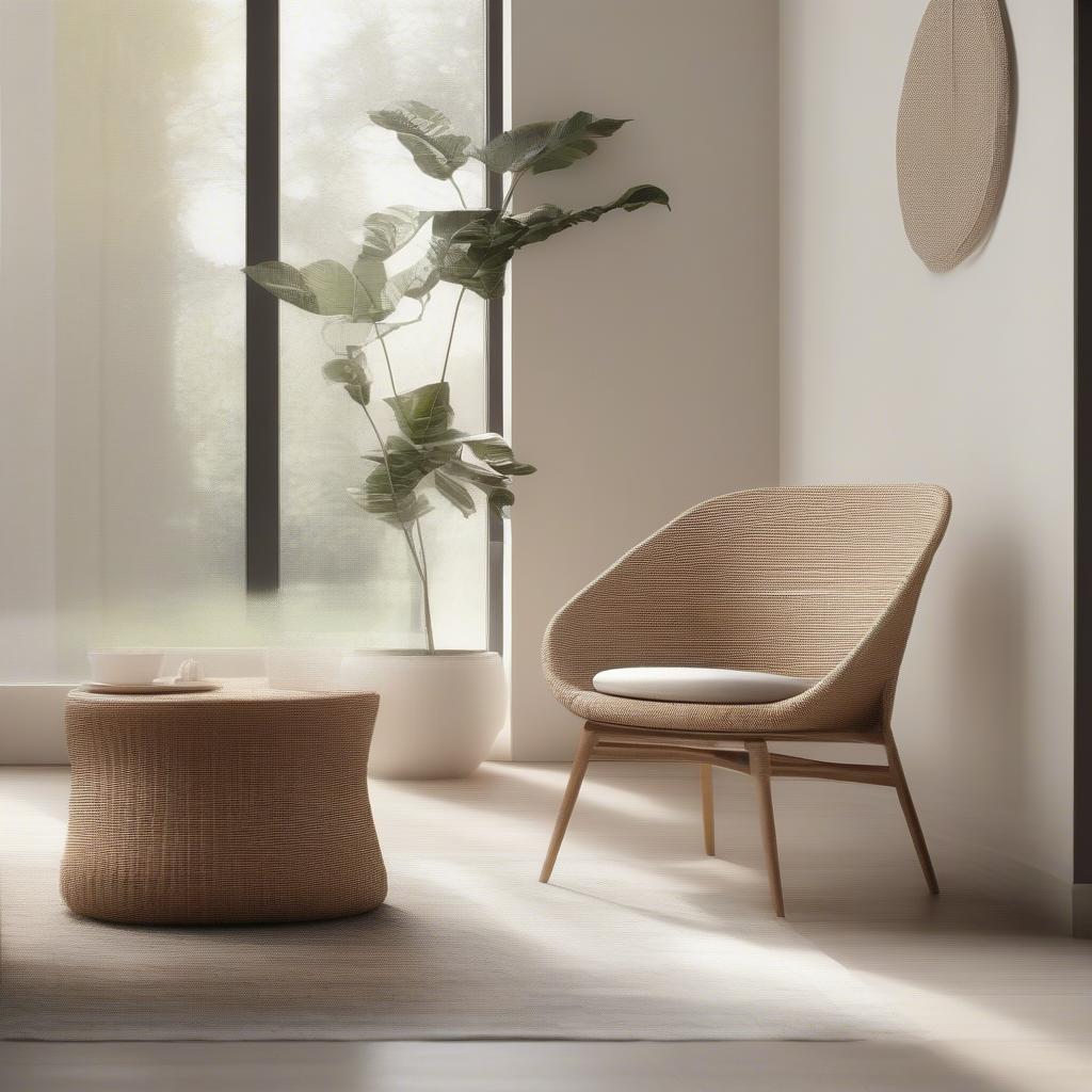 A Woven Chair in a Modern Setting