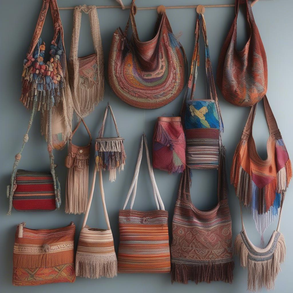 Different Styles of Woven Cloth Hippie Boho Bags