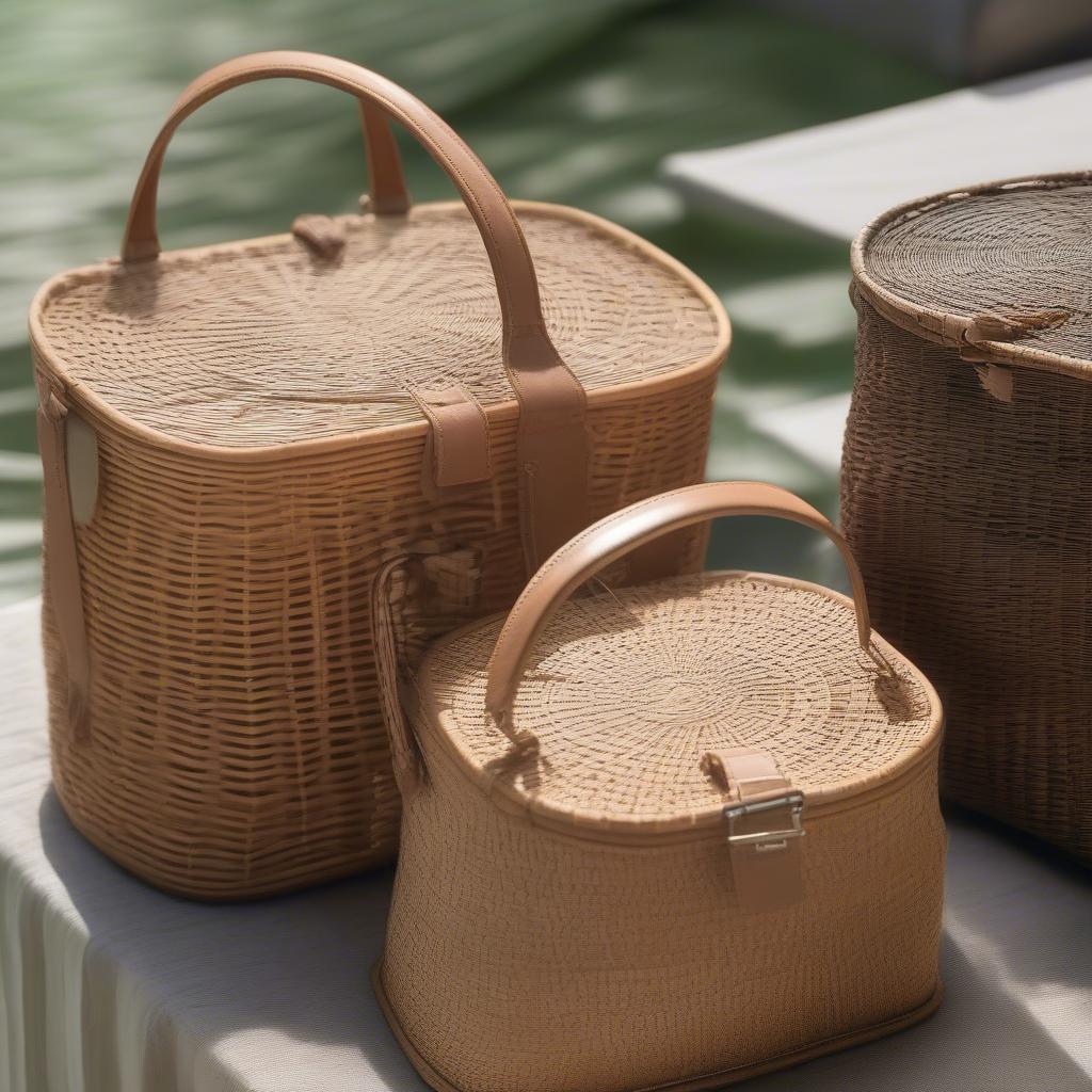 Rattan and Wicker Woven Picnic Bali Bags