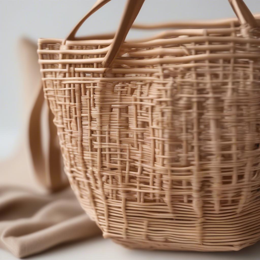 Woven Rattan Shopping Bag