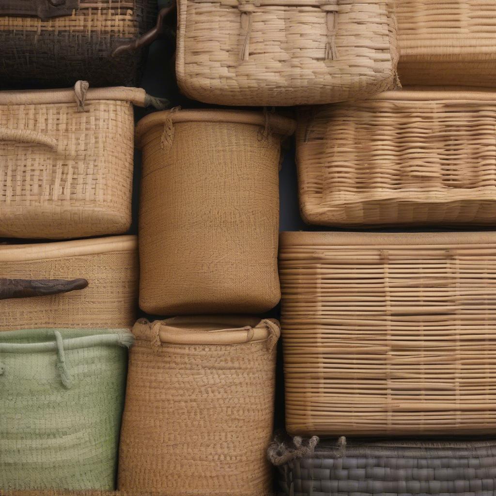 Woven shoulder bag materials commonly used in New Zealand, including rattan, wicker, seagrass, and bamboo.