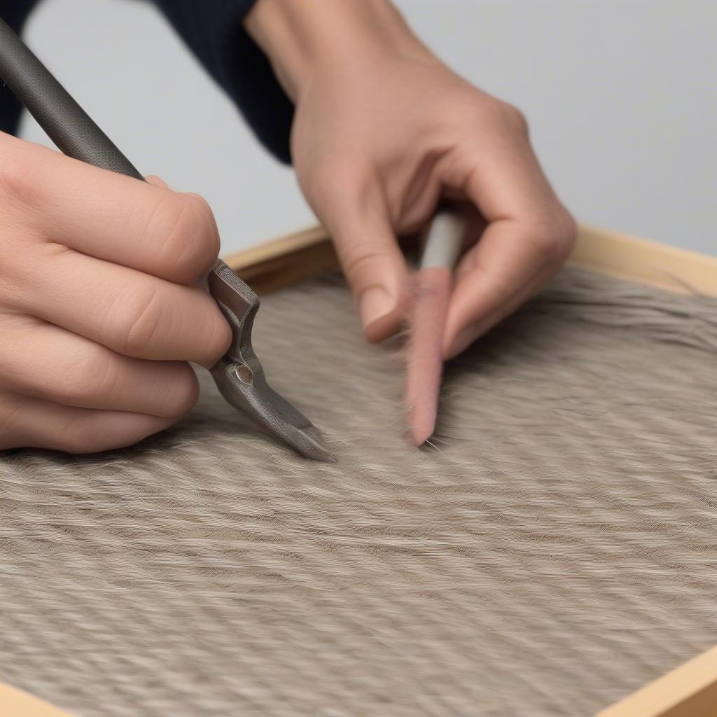 Replacing a Broken Weave on a Woven Table