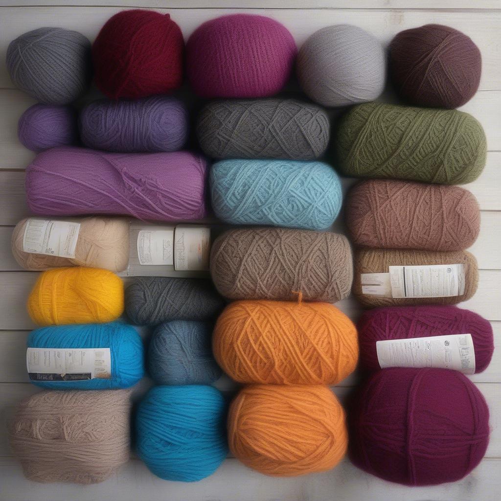 Various yarn balls and knitting needles