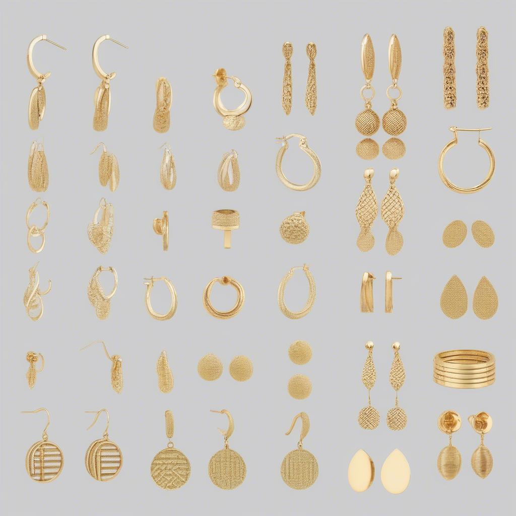 Variety of 14k Gold Basket Weave Earrings