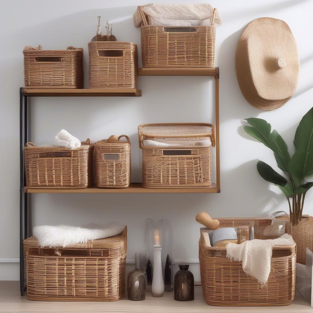 15x12 Rectangle Rattan Basket Storage Solutions