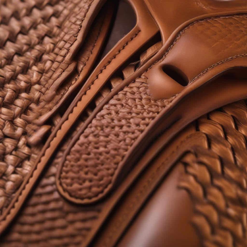 Close-up of Leather Tooling on a 1911 Holster