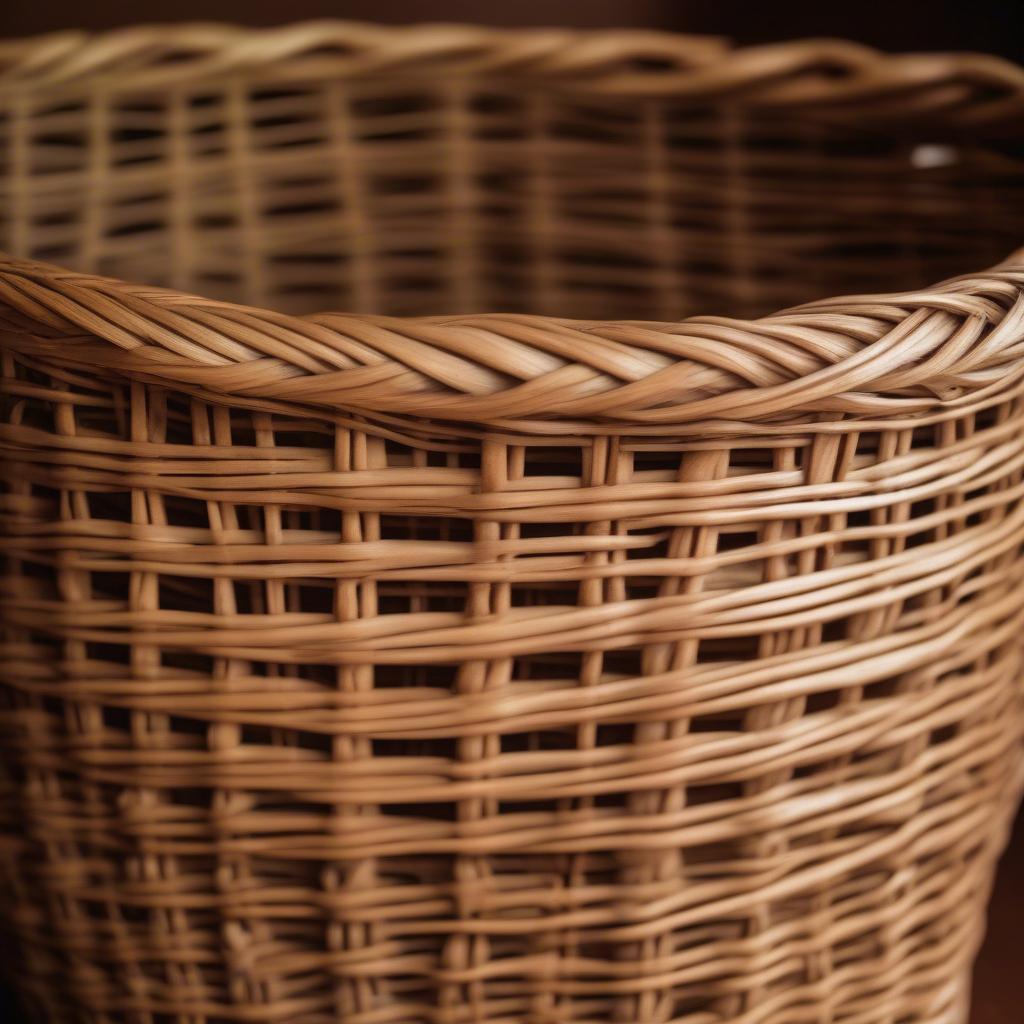 Close-up of a 1950s bakery basket showing the intricate weave.