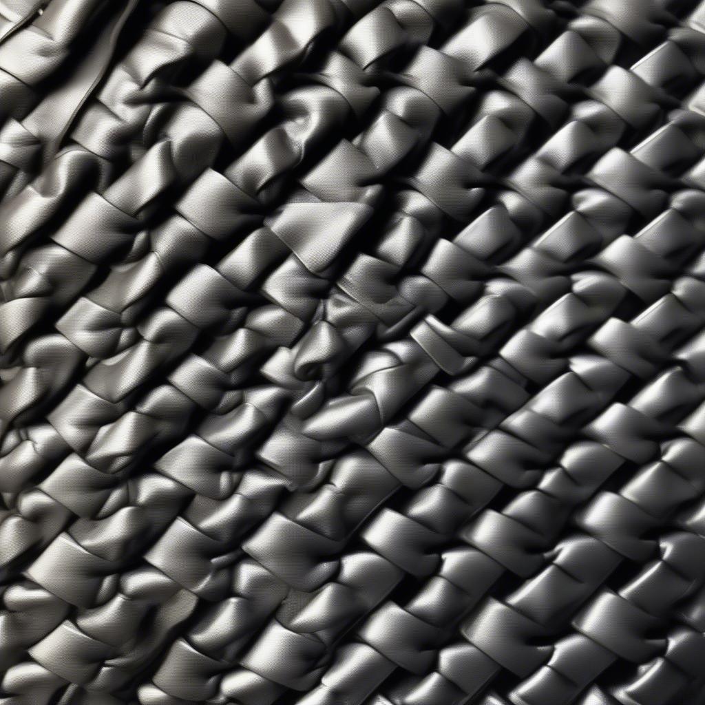 Close-up view of a 2-inch basket weave duty belt showing the intricate woven pattern and sturdy construction