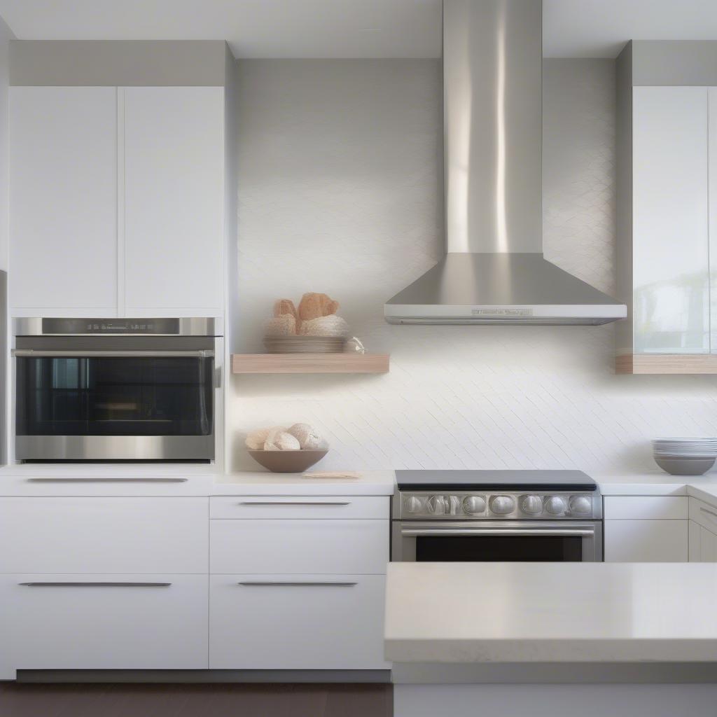 Modern Kitchen with 3D Basket Weave Backsplash