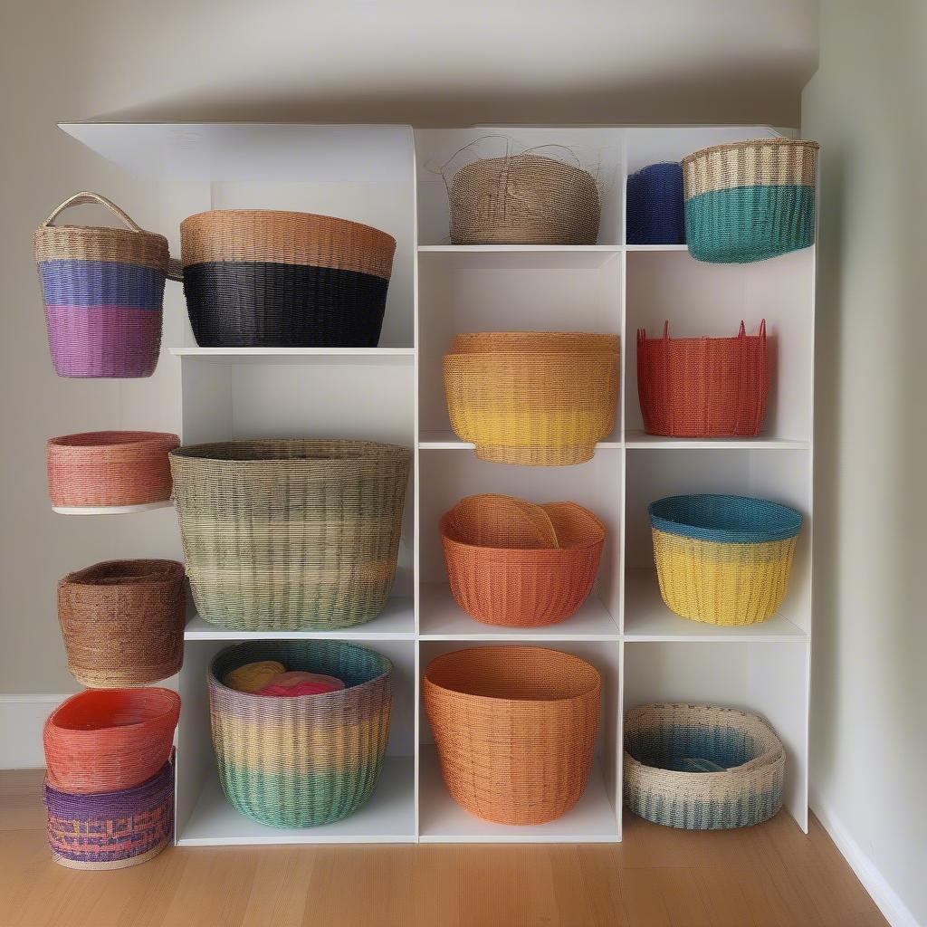 Variety of 4in Plastic Weaving Baskets