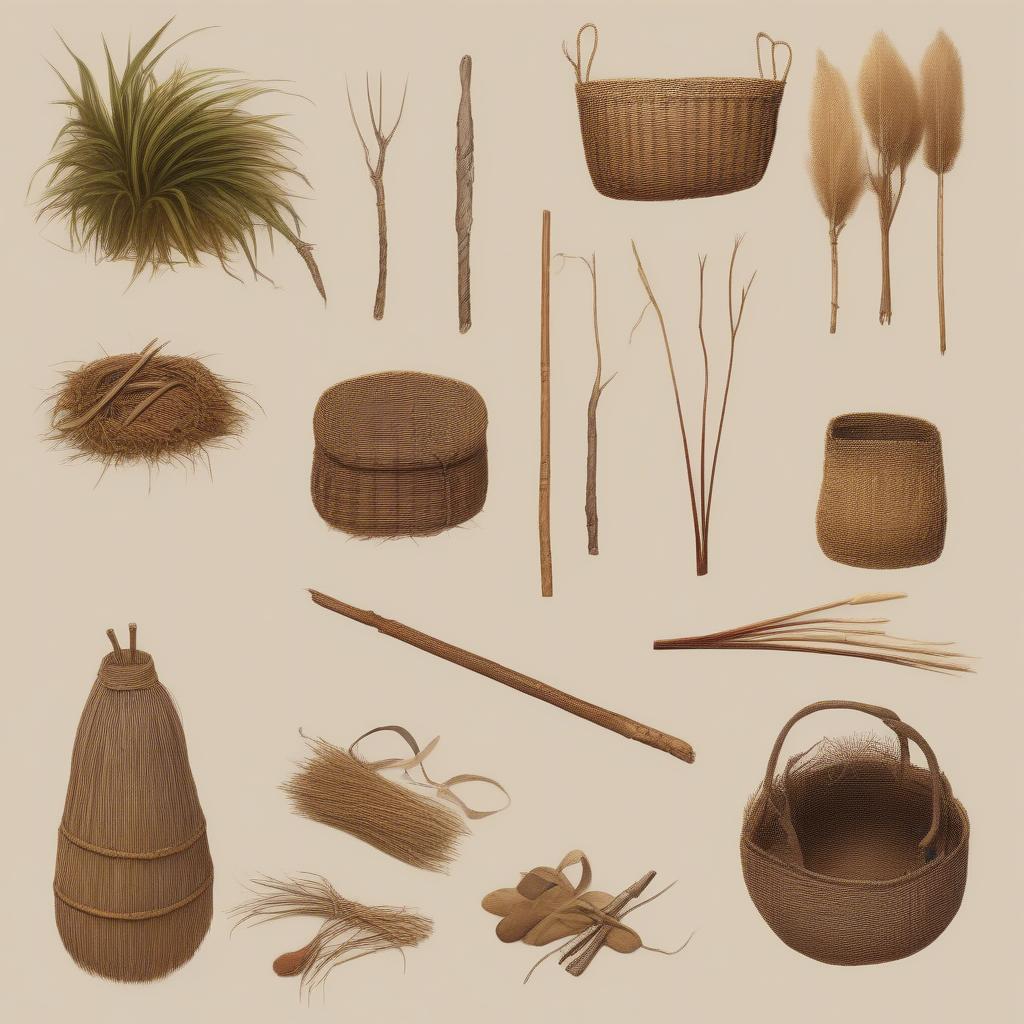 Aboriginal Basket Weaving Materials and Tools