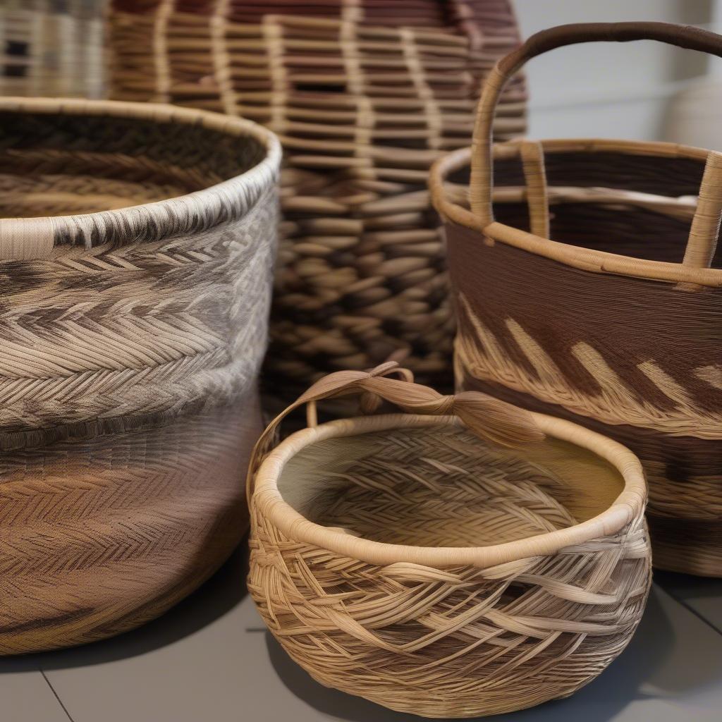 Intricate and complex basket weaving patterns showcase advanced techniques and artistic designs.