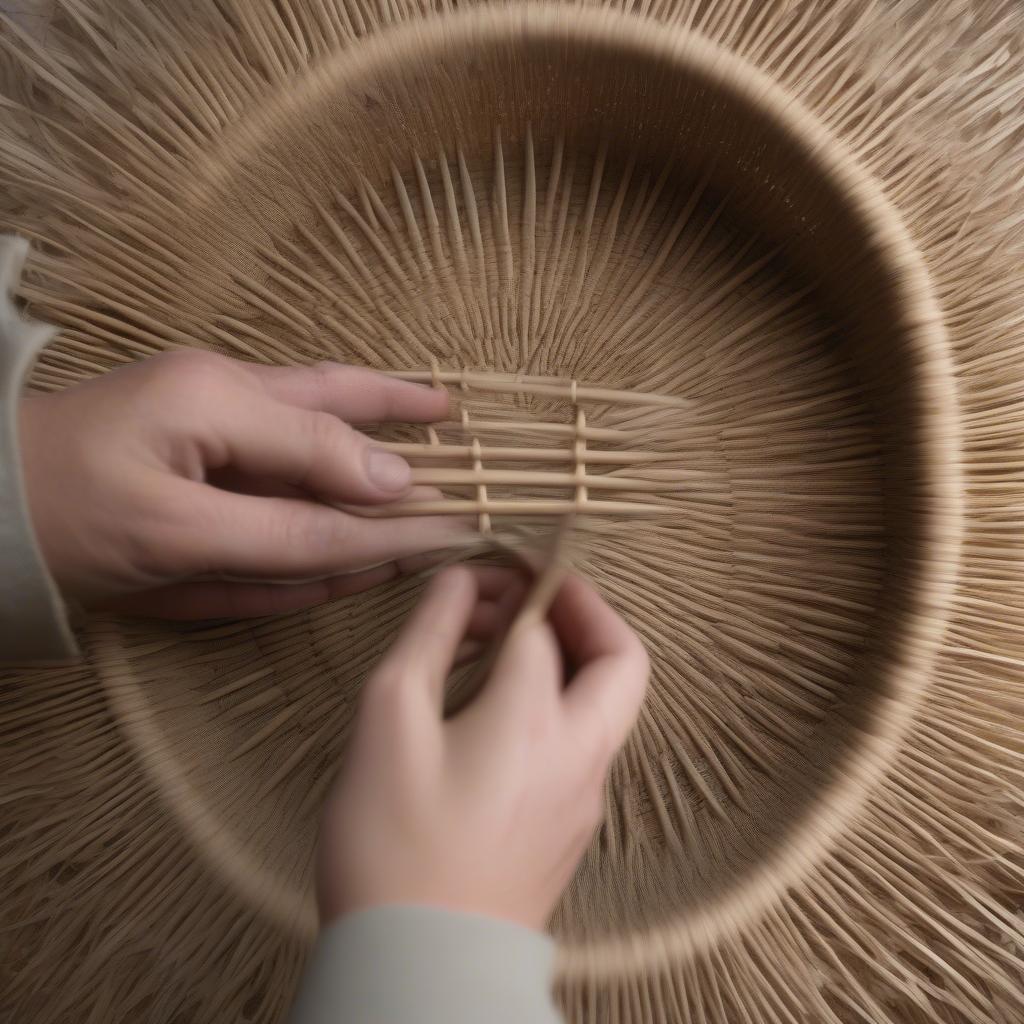 Building the Sides of an African Woven Basket