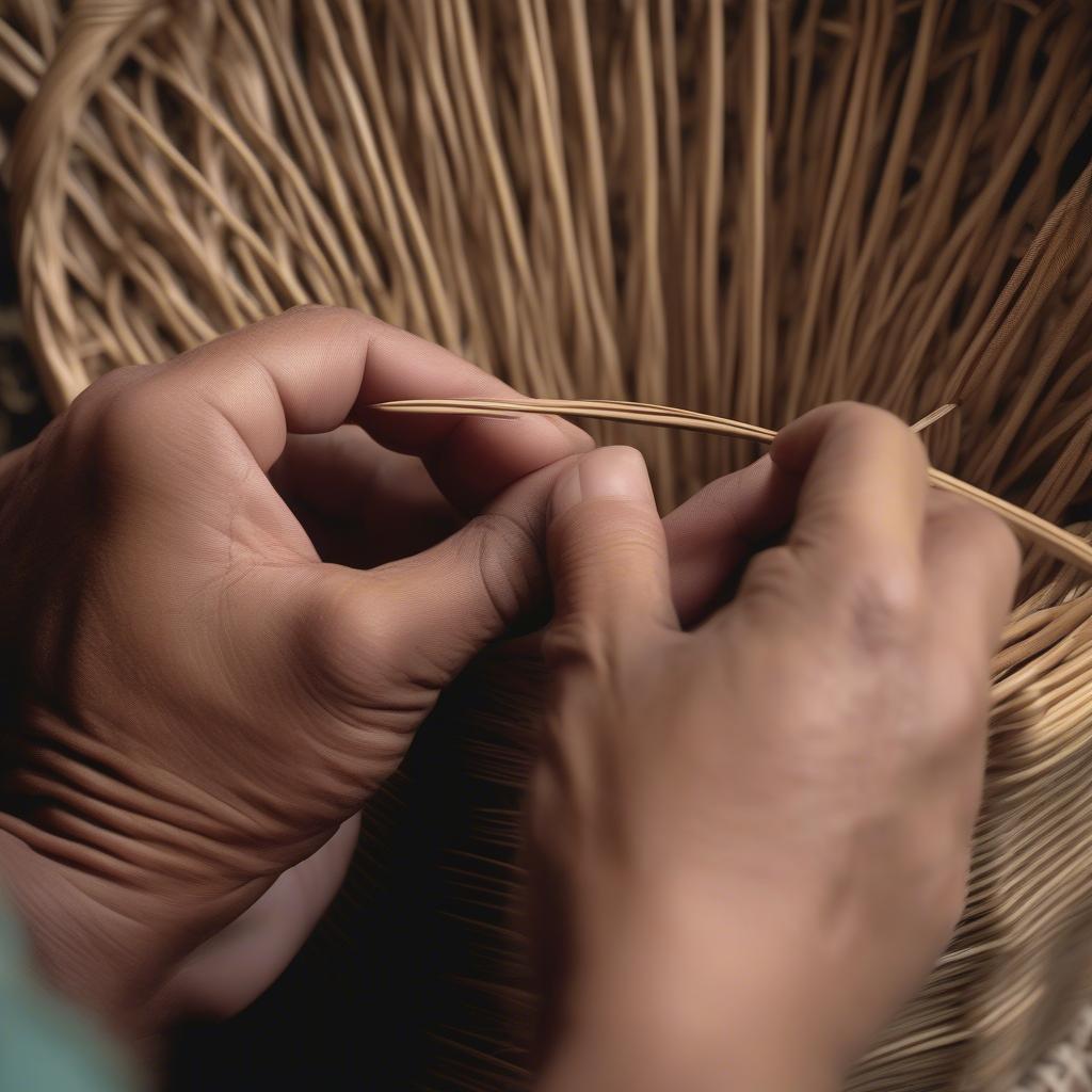 Finishing the Rim of an African Basket