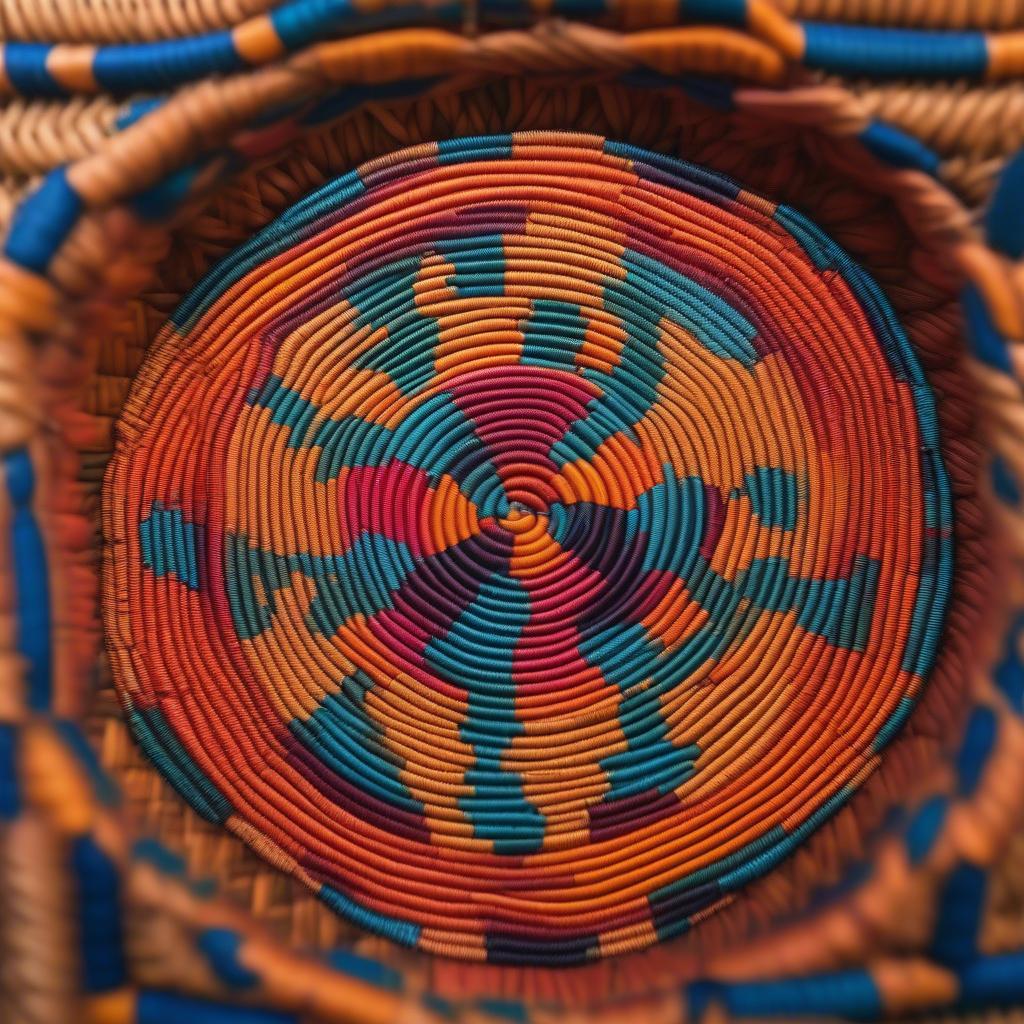 Intricate patterns in African basket weaving