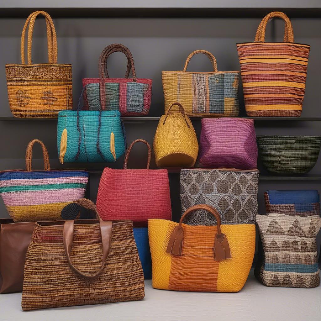 A Collection of Diverse African Woven Bags