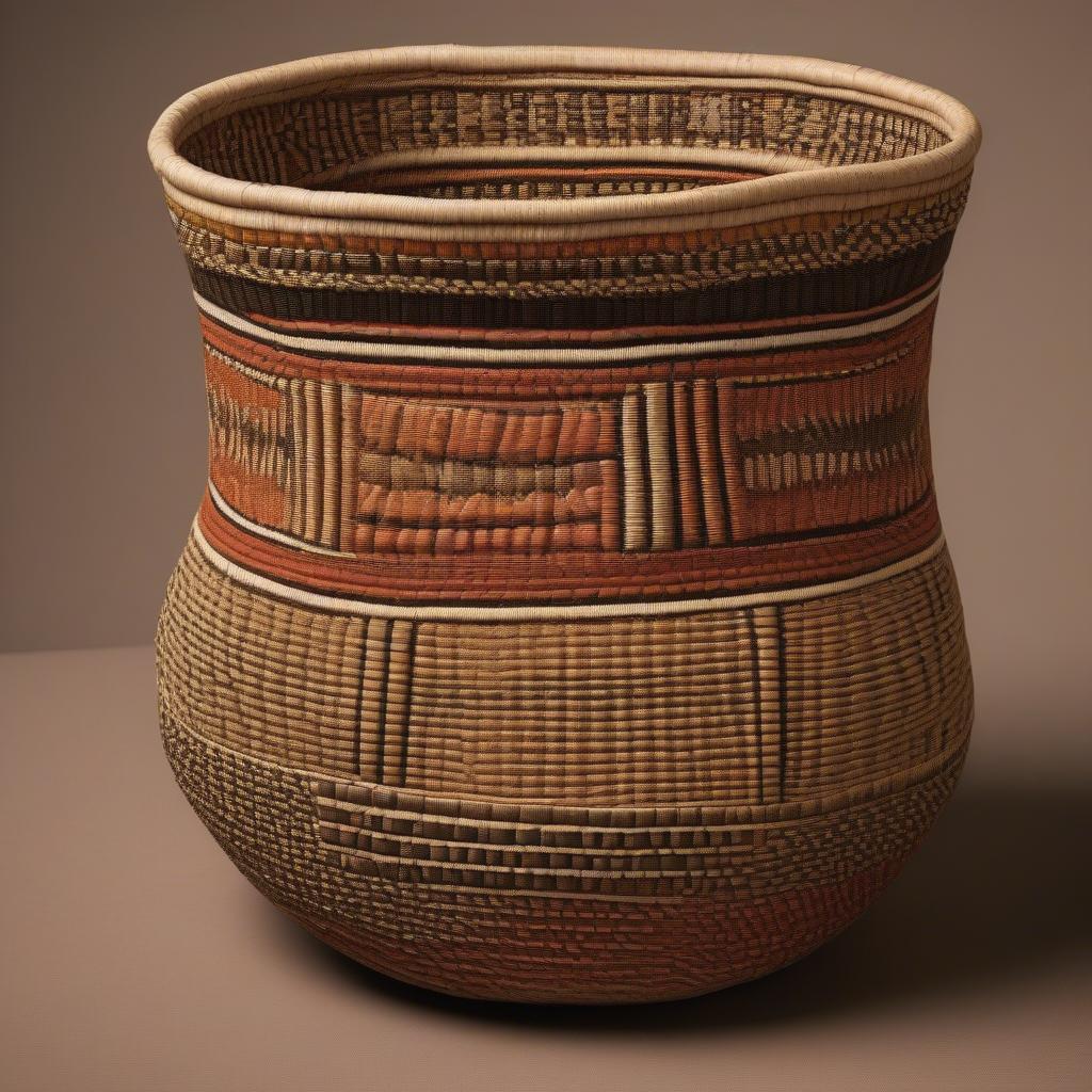 African woven basket with intricate patterns