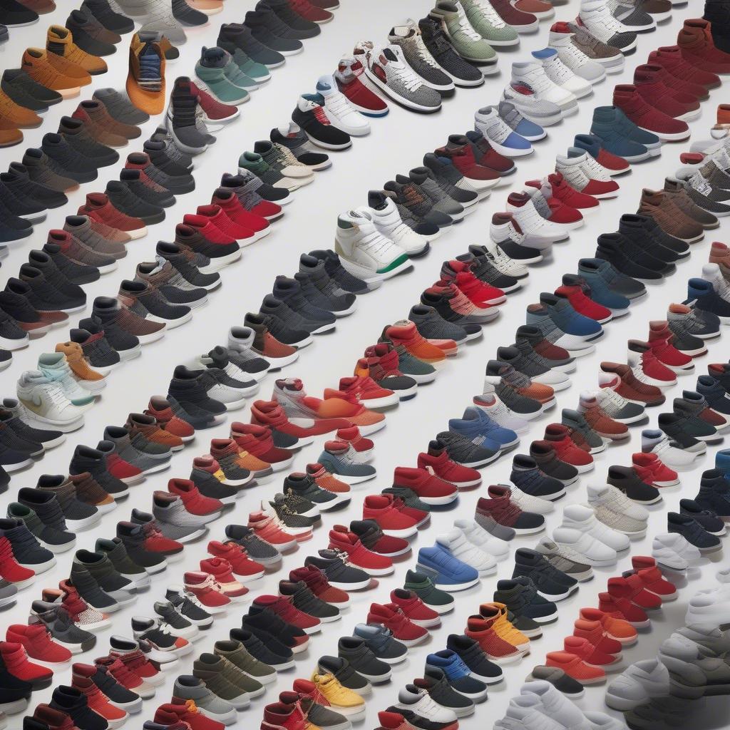 Various colorways of the Air Jordan 1 Mid Basket Weave.