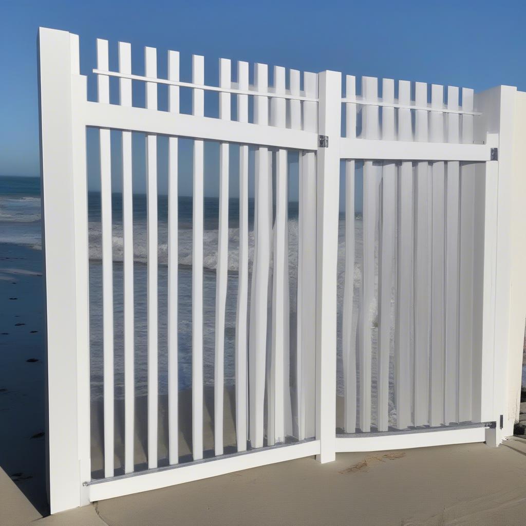 Aluminum Basket Weave Gate on Coastal Property