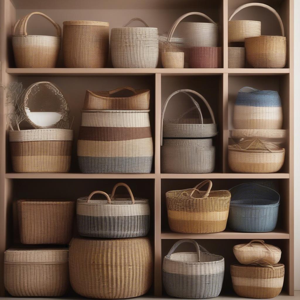 Variety of Amazon Lined Weave Baskets