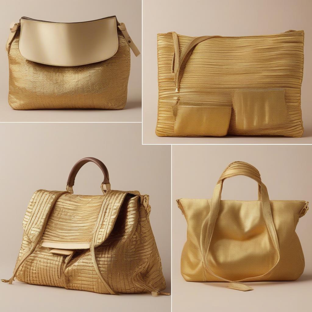 Different Styles of the Anthropologie Gold Woven Foldover Bag